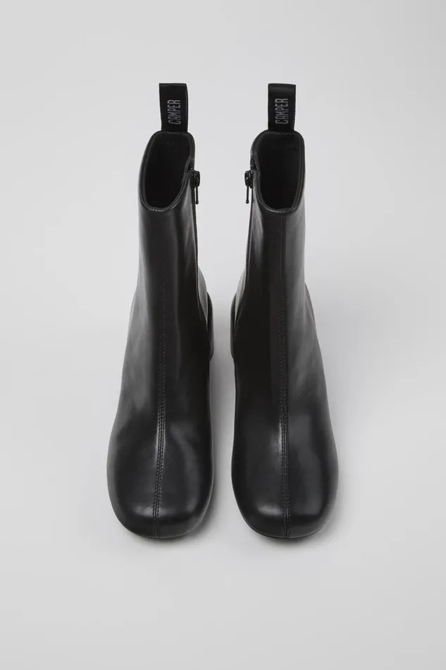Women Niki Black Leather Boots Camper Ankle Boots Women Niki Black Leather Boots Camper Ankle Boots