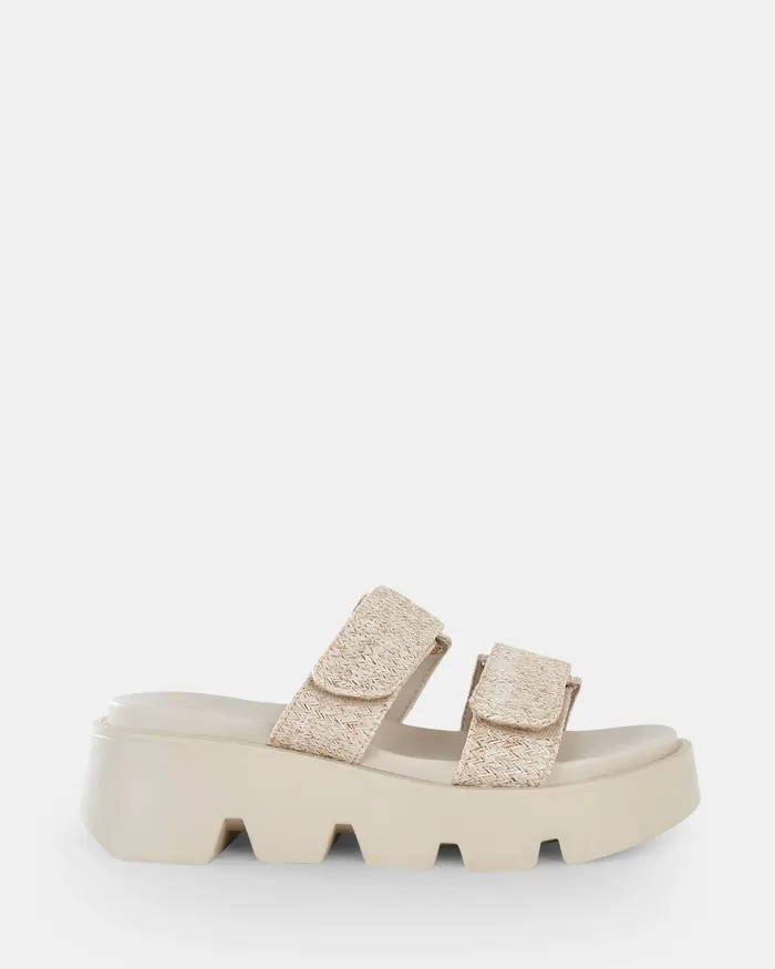Women NOVO Shoes BRENNAN METALLIC RAFFIA Slides
