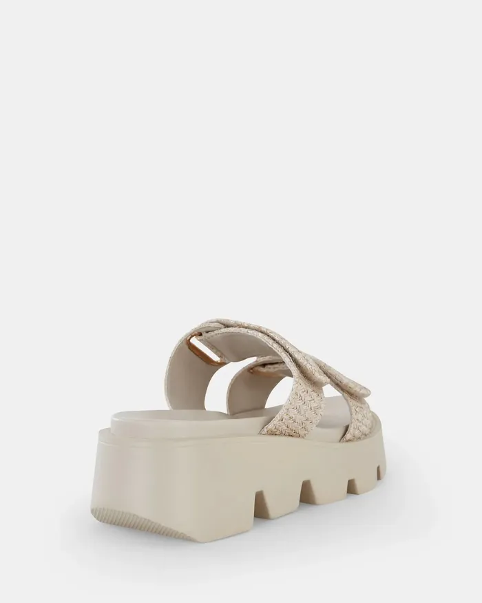 Women NOVO Shoes BRENNAN METALLIC RAFFIA Slides