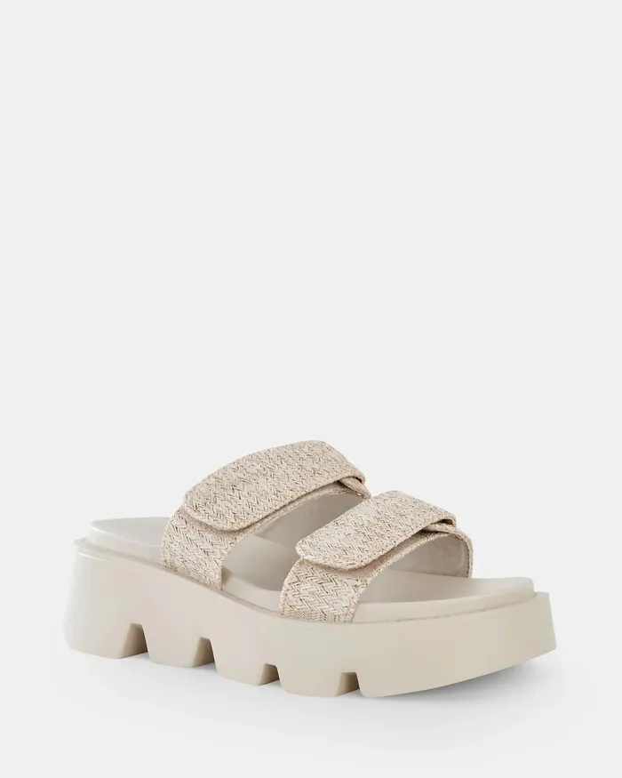 Women NOVO Shoes BRENNAN METALLIC RAFFIA Slides