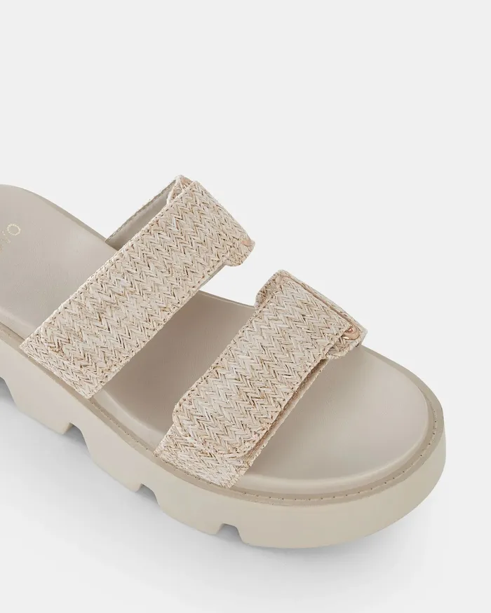 Women NOVO Shoes BRENNAN METALLIC RAFFIA Slides