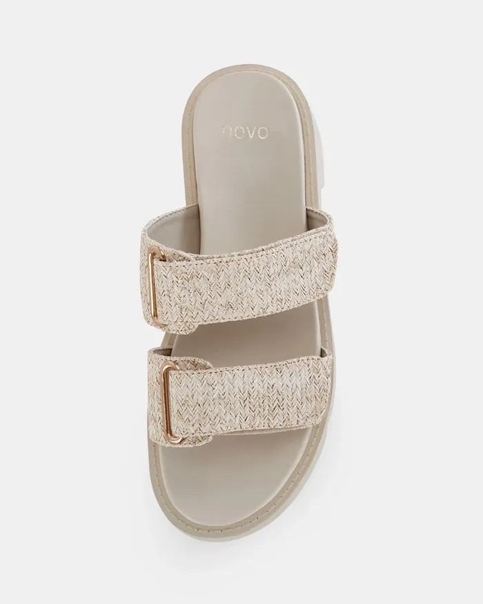 Women NOVO Shoes BRENNAN METALLIC RAFFIA Slides