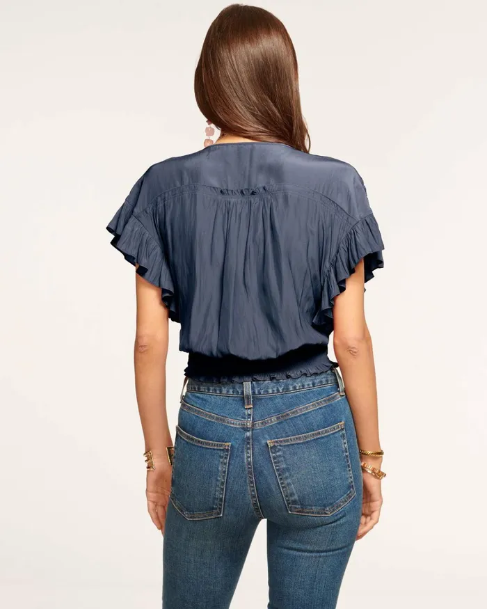 Women Olivia Flutter Sleeve Top Marigold Ramy Brook Tops Women Olivia Flutter Sleeve Top Marigold Ramy Brook Tops