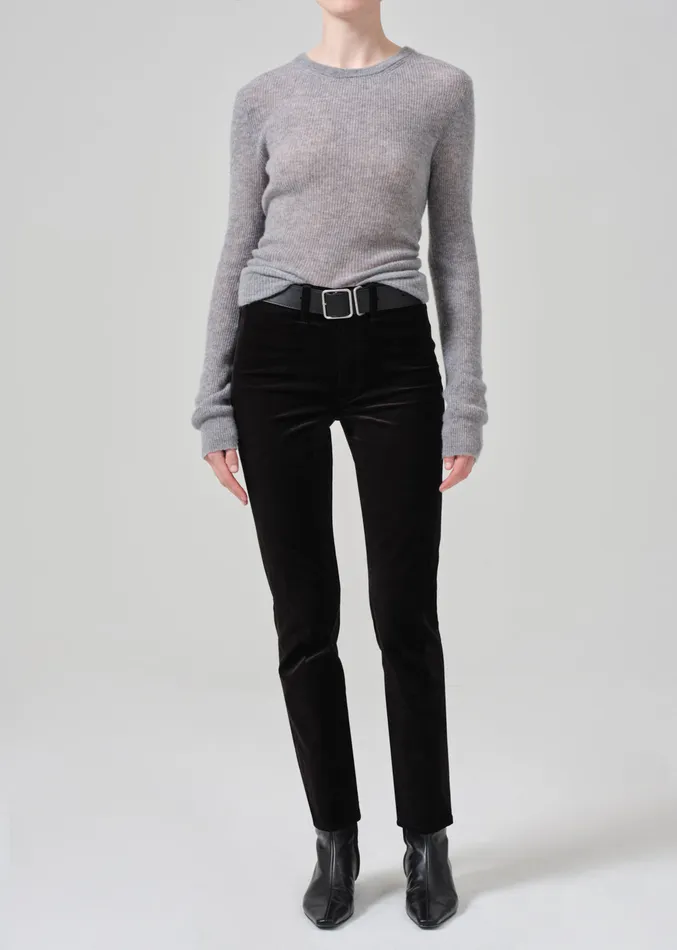 Women Pants Citizens Of Humanity Isola Slim Crop Welt Pocket Velvet In Black