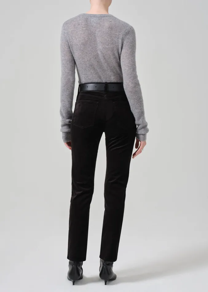 Women Pants Citizens Of Humanity Isola Slim Crop Welt Pocket Velvet In Black