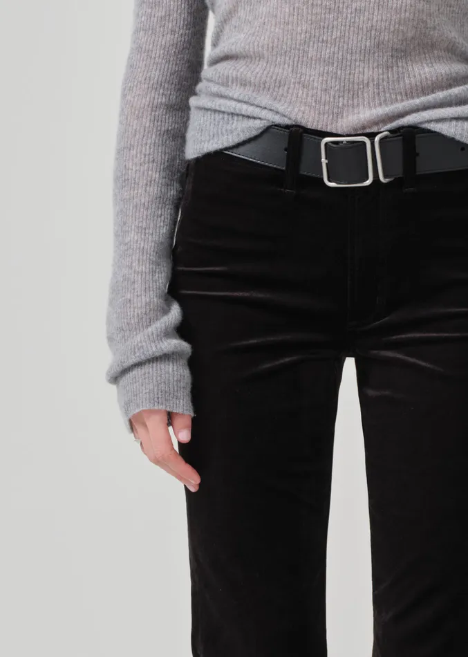 Women Pants Citizens Of Humanity Isola Slim Crop Welt Pocket Velvet In Black
