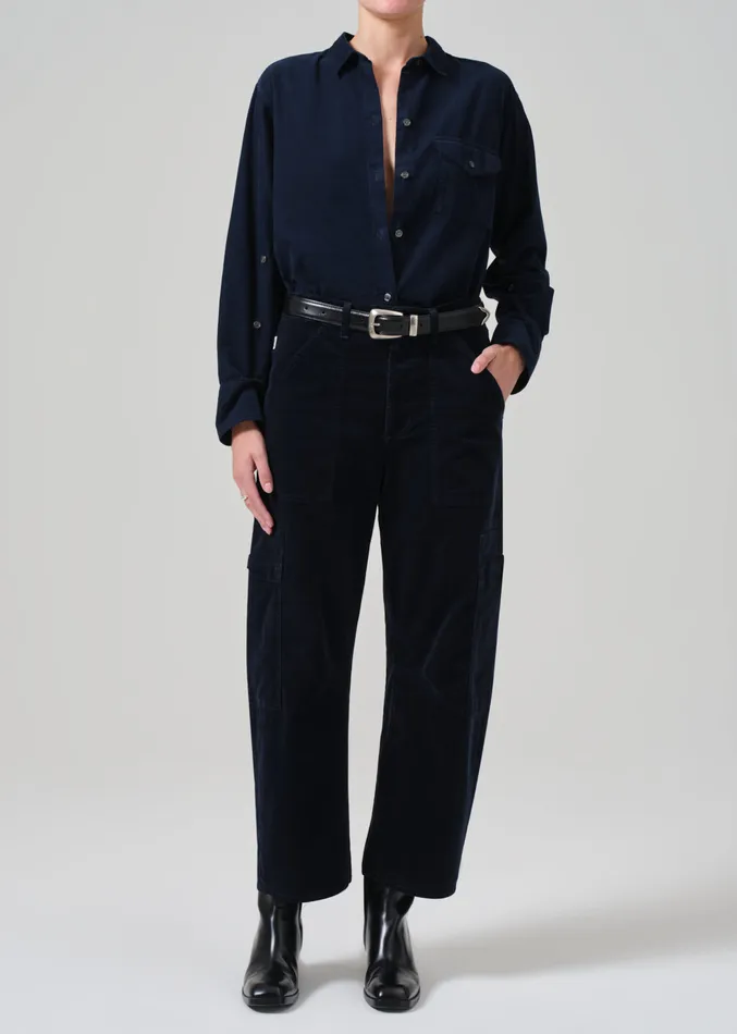 Women Pants Citizens Of Humanity Marcelle Low Slung Easy Cargo Corduroy In Navy Women Pants Citizens Of Humanity Marcelle Low Slung Easy Cargo Corduroy In Navy