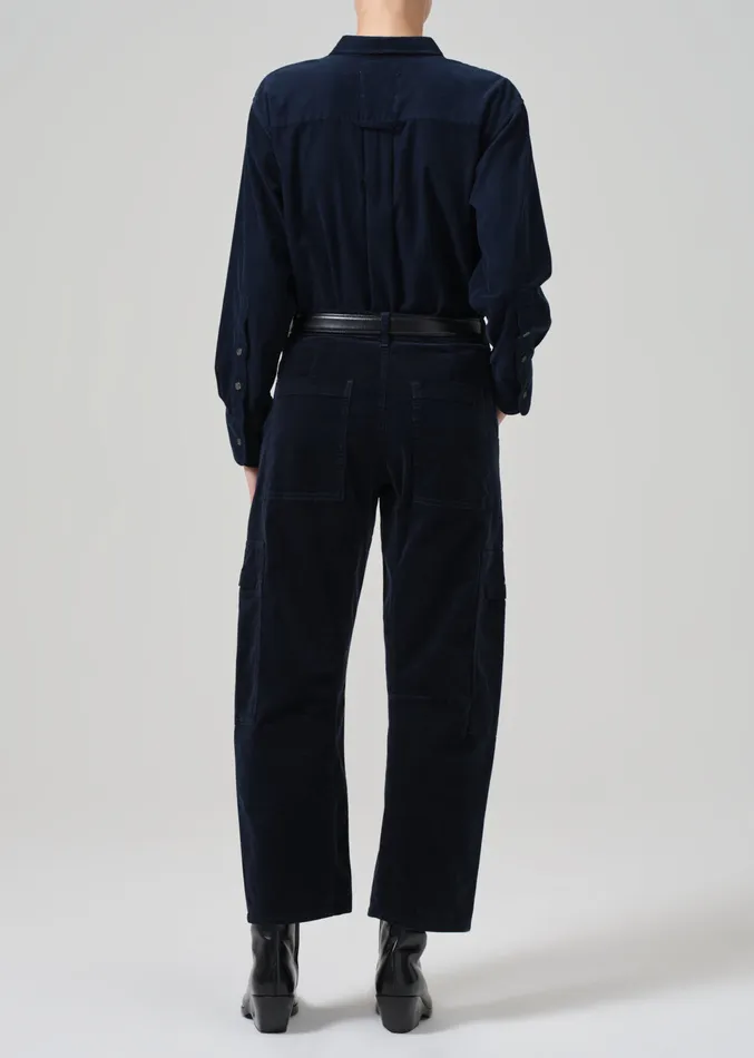 Women Pants Citizens Of Humanity Marcelle Low Slung Easy Cargo Corduroy In Navy