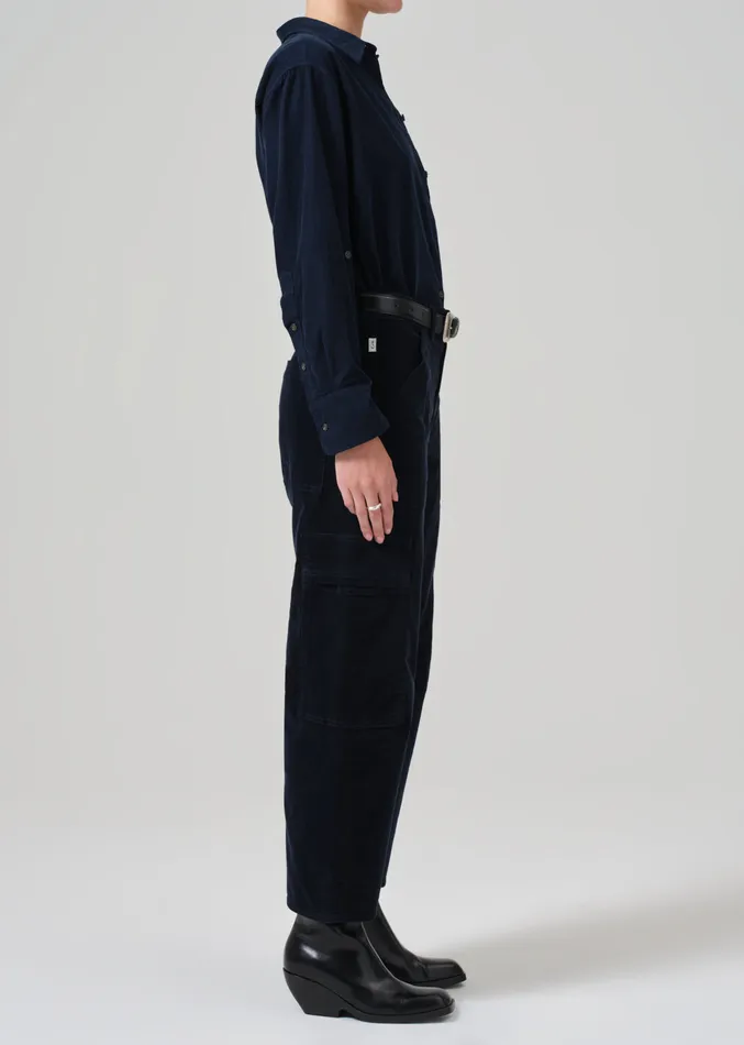 Women Pants Citizens Of Humanity Marcelle Low Slung Easy Cargo Corduroy In Navy