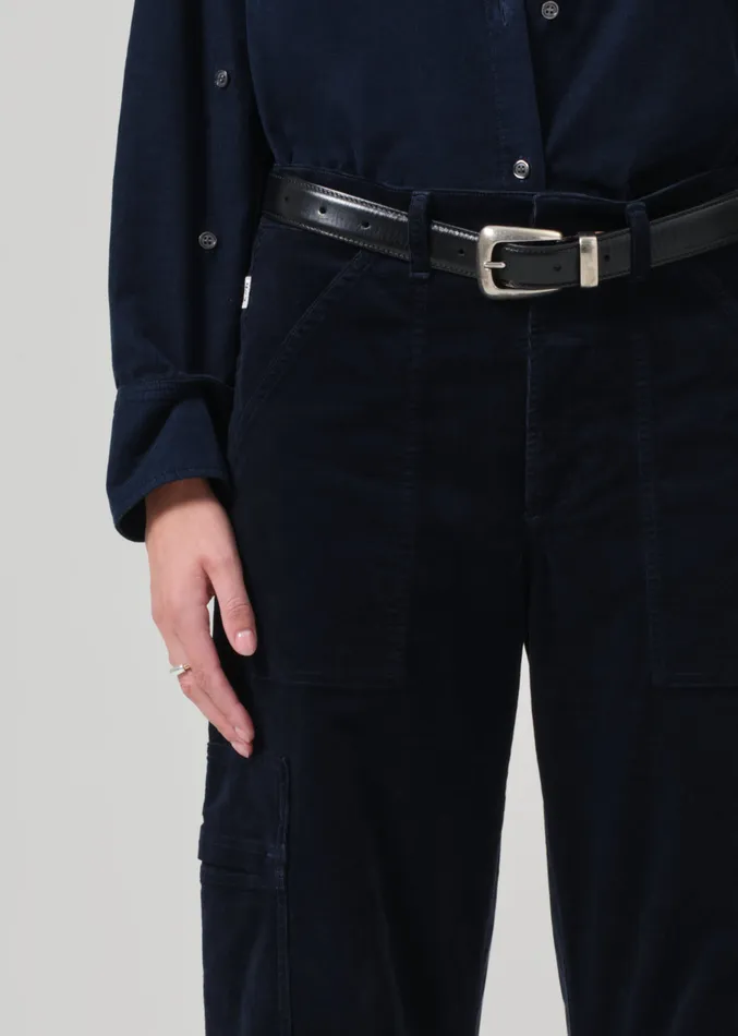 Women Pants Citizens Of Humanity Marcelle Low Slung Easy Cargo Corduroy In Navy