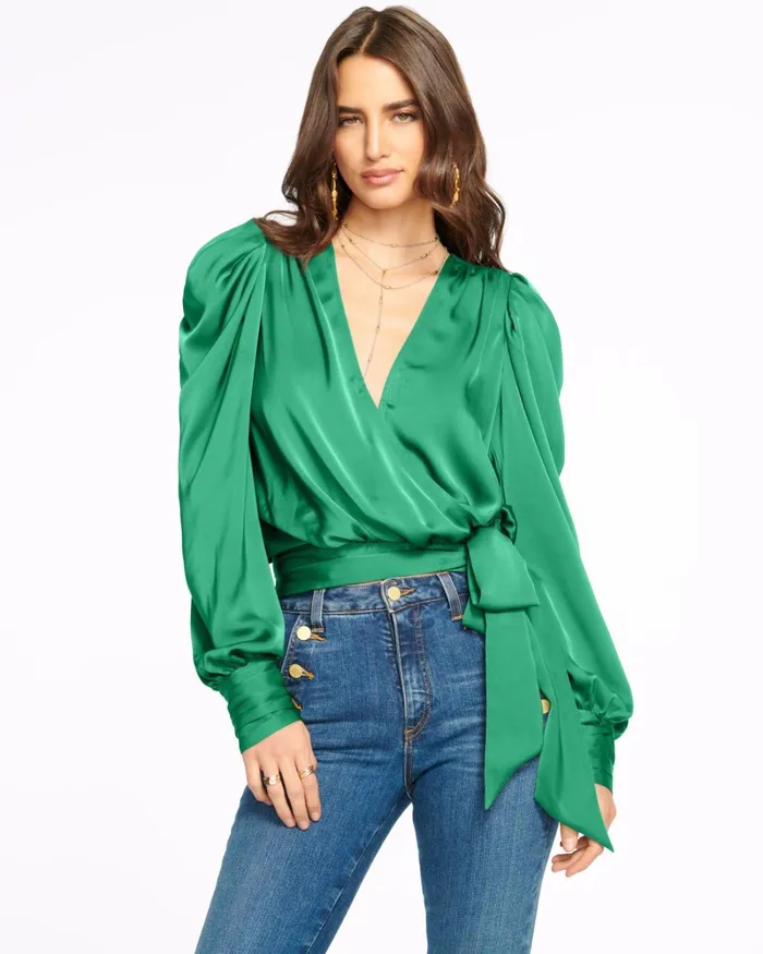 Women Pauline Puff Sleeve Blouse Navy Ramy Brook Tops Women Pauline Puff Sleeve Blouse Navy Ramy Brook Tops