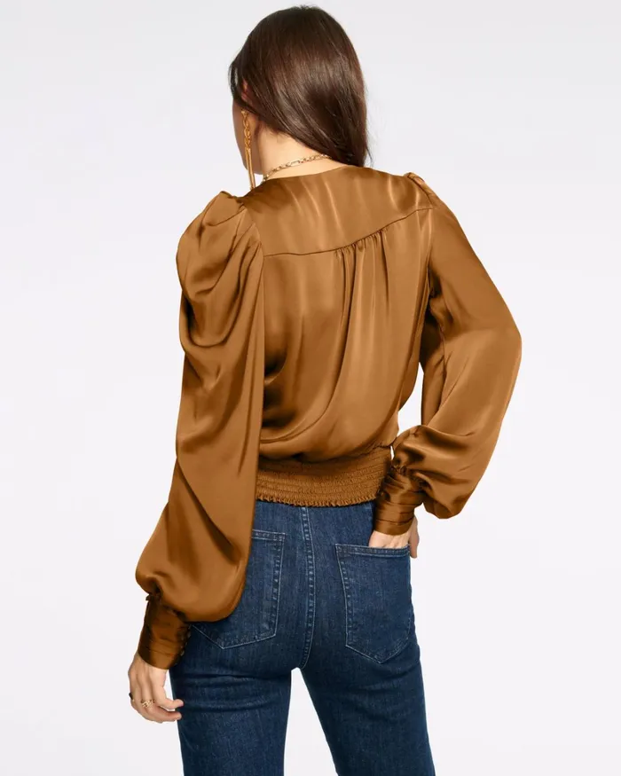 Women Pauline Puff Sleeve Blouse Navy Ramy Brook Tops Women Pauline Puff Sleeve Blouse Navy Ramy Brook Tops