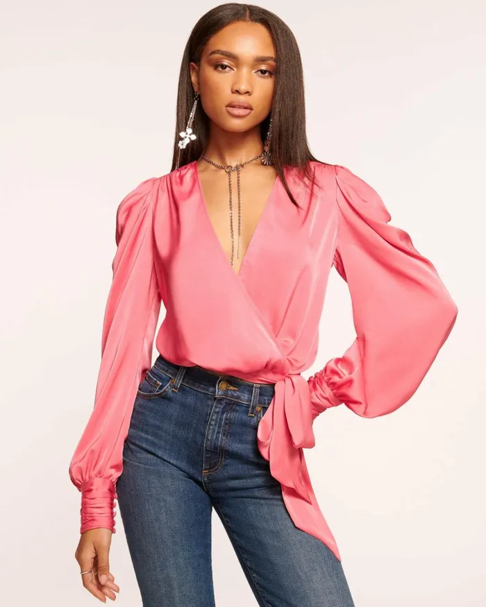 Women Pauline Puff Sleeve Blouse Navy Ramy Brook Tops Women Pauline Puff Sleeve Blouse Navy Ramy Brook Tops