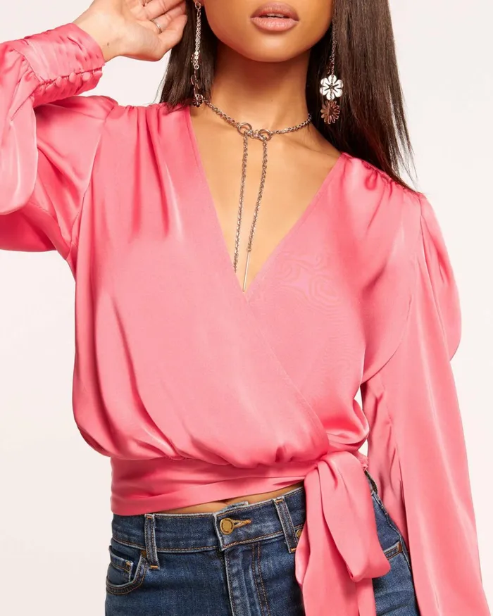 Women Pauline Puff Sleeve Blouse Navy Ramy Brook Tops Women Pauline Puff Sleeve Blouse Navy Ramy Brook Tops