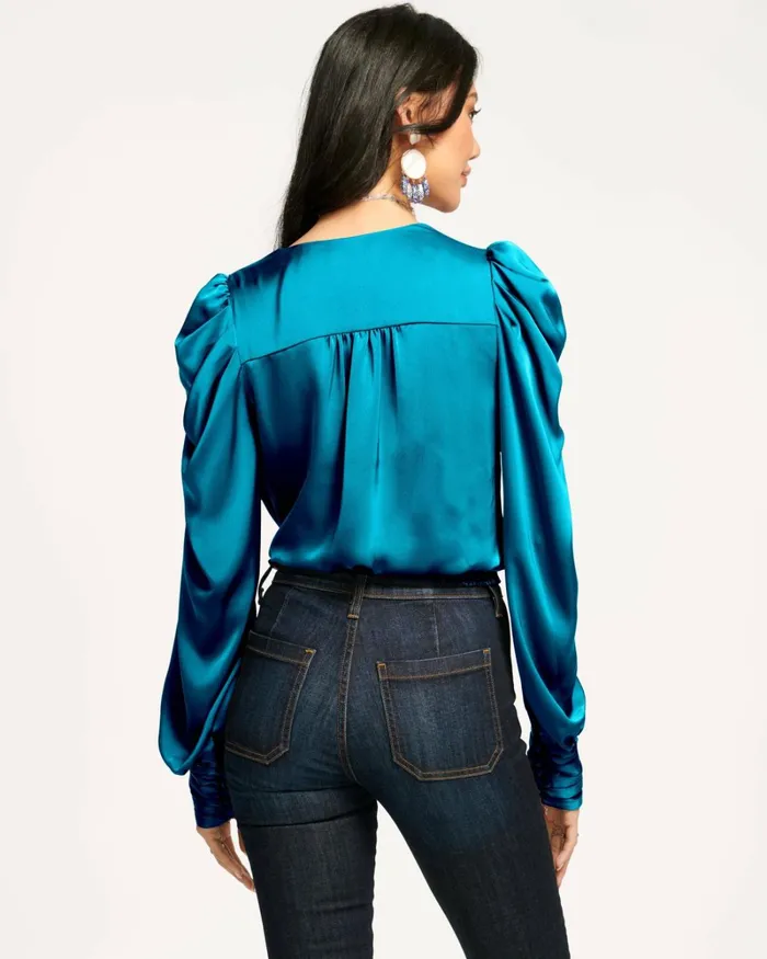 Women Pauline Puff Sleeve Blouse Navy Ramy Brook Tops Women Pauline Puff Sleeve Blouse Navy Ramy Brook Tops