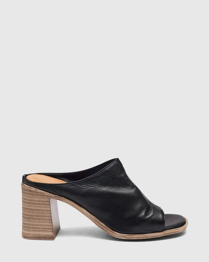 Women Peep Toes NOVO Shoes VIVIEN BLACK Open Toe Heels