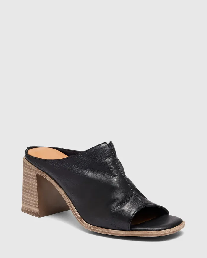 Women Peep Toes NOVO Shoes VIVIEN BLACK Open Toe Heels