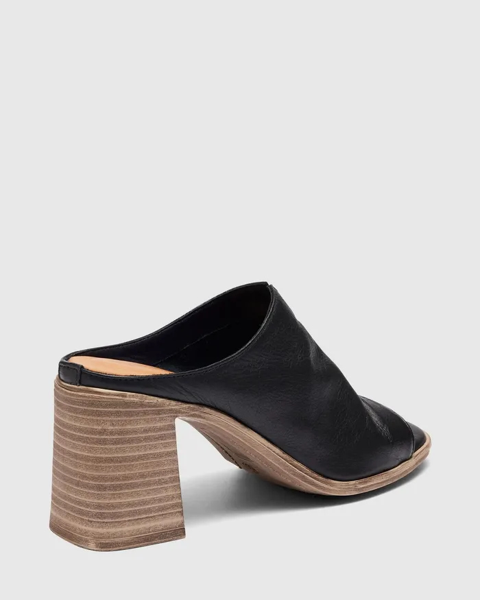 Women Peep Toes NOVO Shoes VIVIEN BLACK Open Toe Heels
