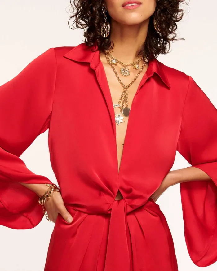 Women Penny Bell Sleeve Mini Dress Soiree Red Ramy Brook Dresses Women Penny Bell Sleeve Mini Dress Soiree Red Ramy Brook Dresses