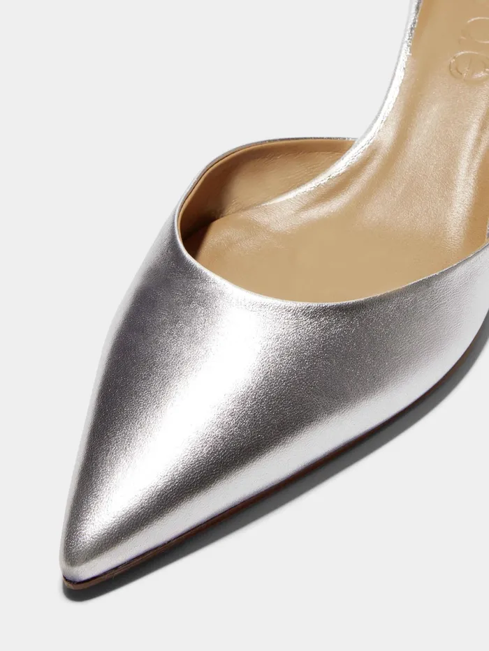 Women Perrine Metallic Leather AnkleStrap Pumps Aeyde Pumps