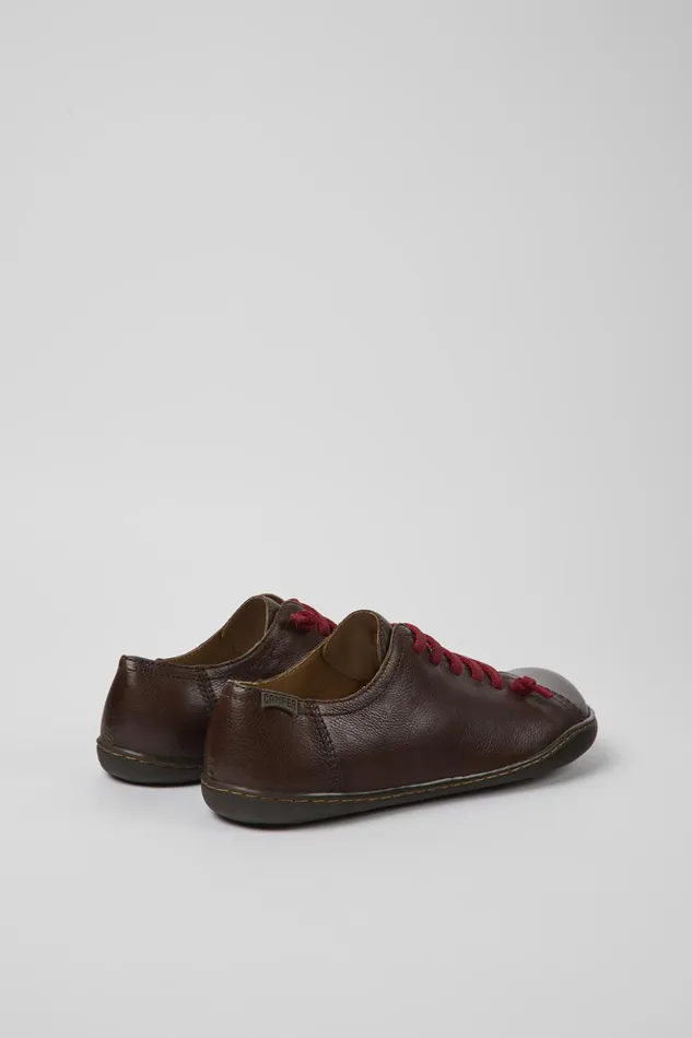 Women Peu Brown Leather Shoes Camper Flat Shoes Women Peu Brown Leather Shoes Camper Flat Shoes