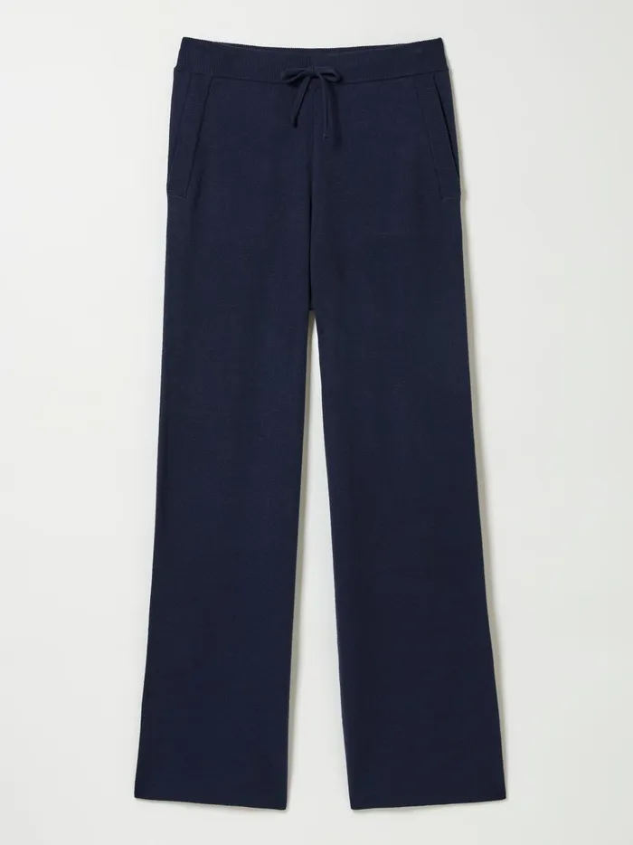 Women Pyjamas and Nightwear Fat Face Blue Navy Knitted Wide Leg Pyjamas