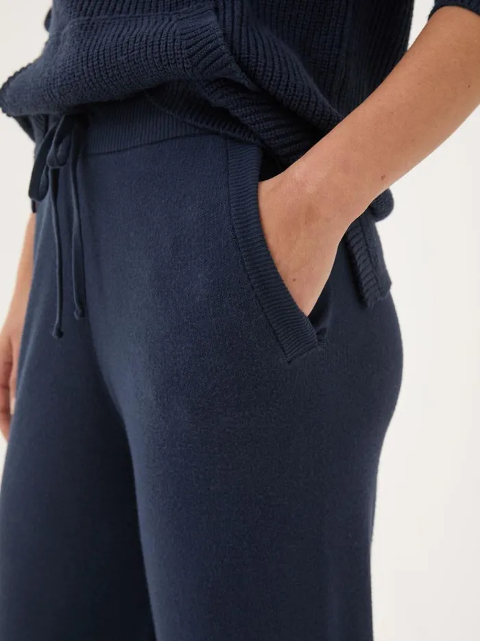 Women Pyjamas and Nightwear Fat Face Blue Navy Knitted Wide Leg Pyjamas