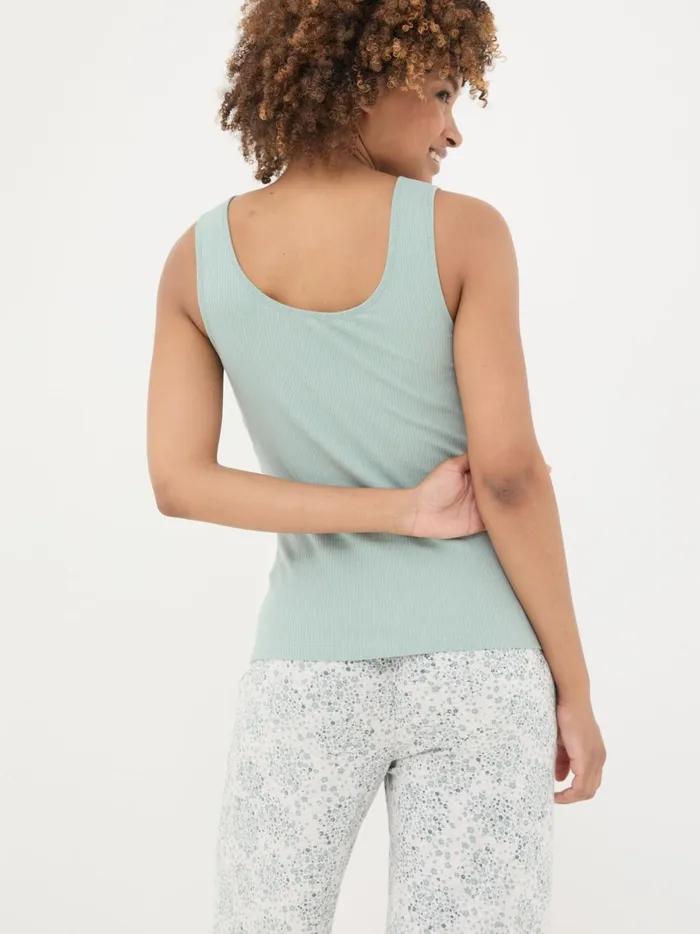 Women Pyjamas and Nightwear Fat Face Green Haze Rib Lounge Vest