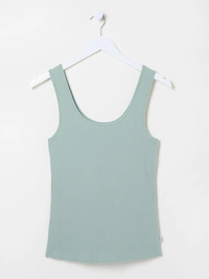 Women Pyjamas and Nightwear Fat Face Green Haze Rib Lounge Vest