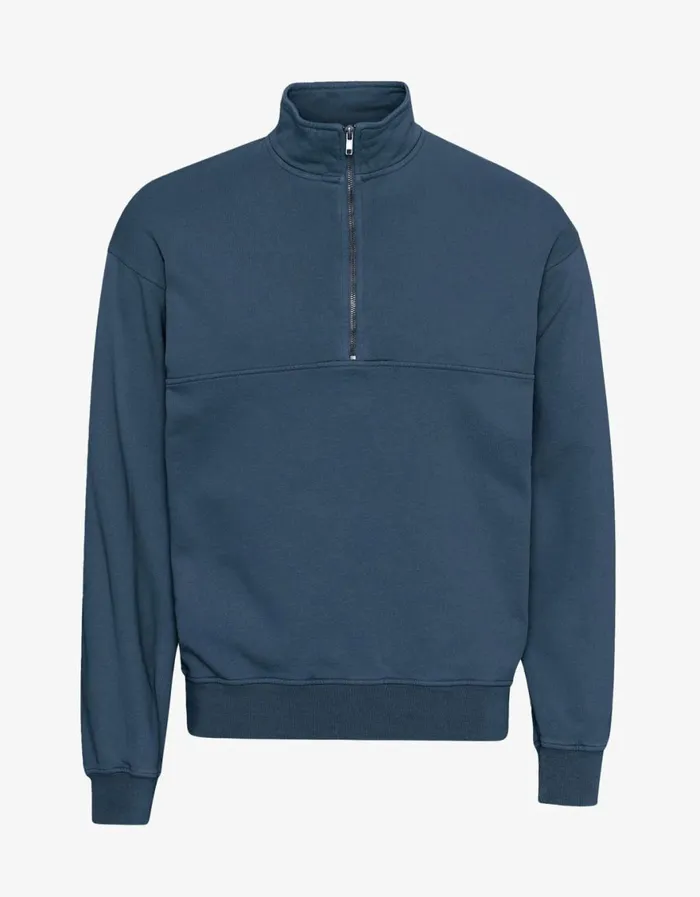 Women Quarter Zips Colorful Standard Organic Quarter Zip Petrol Blue