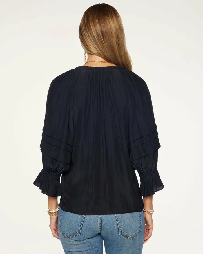 Women Randi Puff Sleeve Top Navy Ramy Brook Tops Women Randi Puff Sleeve Top Navy Ramy Brook Tops