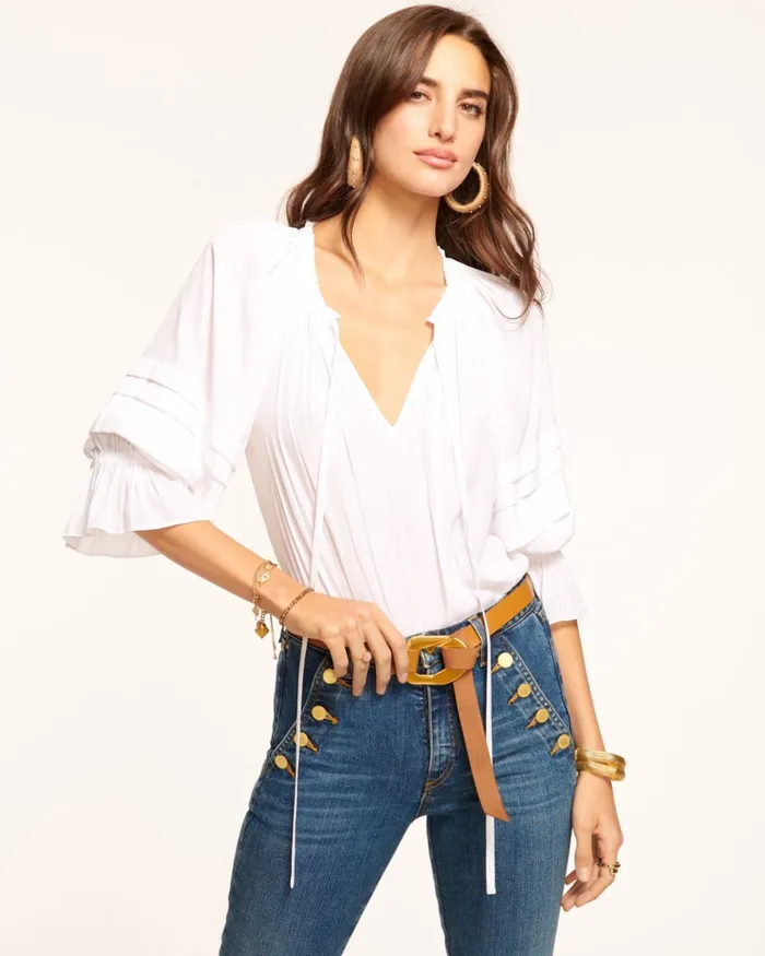 Women Randi Puff Sleeve Top Navy Ramy Brook Tops Women Randi Puff Sleeve Top Navy Ramy Brook Tops