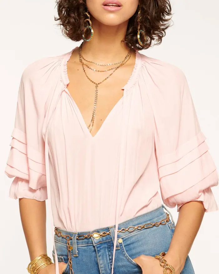 Women Randi Puff Sleeve Top Navy Ramy Brook Tops Women Randi Puff Sleeve Top Navy Ramy Brook Tops