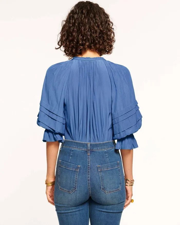 Women Randi Puff Sleeve Top Navy Ramy Brook Tops Women Randi Puff Sleeve Top Navy Ramy Brook Tops