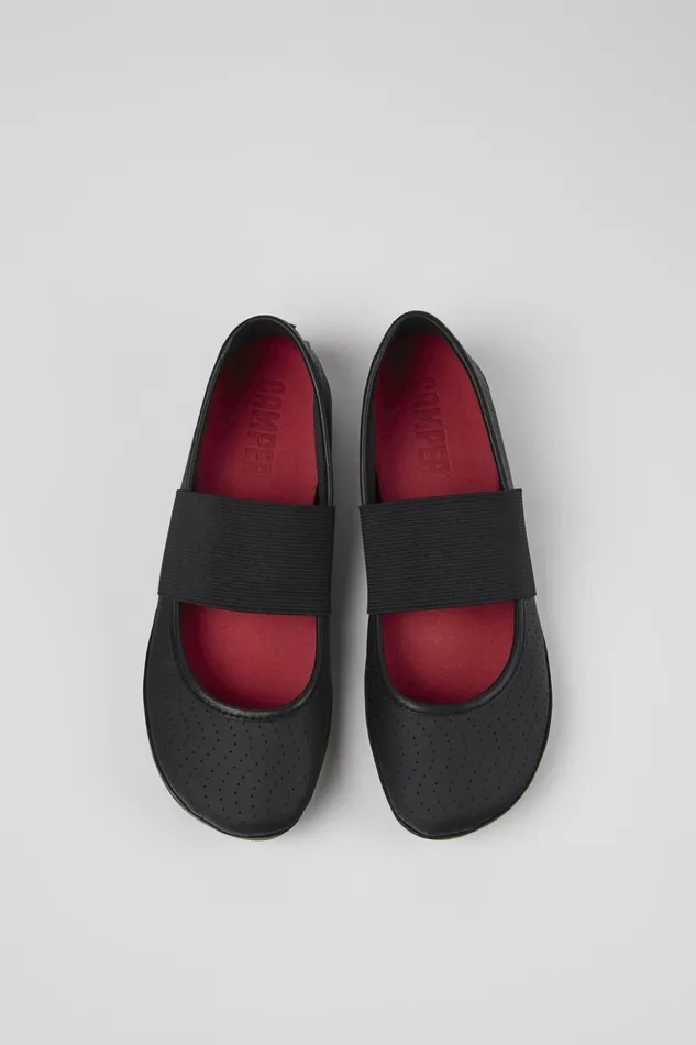 Women Right Black Leather Mary Jane Camper Ballerinas Women Right Black Leather Mary Jane Camper Ballerinas