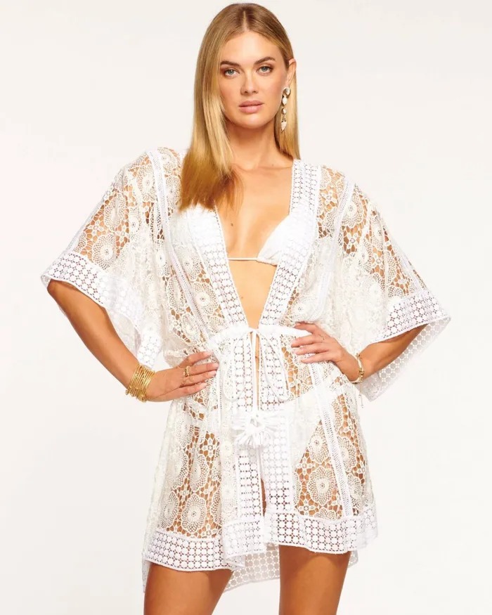 Women Robin Coverup Mini Dress Poolside Lace Ramy Brook Swimwear Women Robin Coverup Mini Dress Poolside Lace Ramy Brook Swimwear