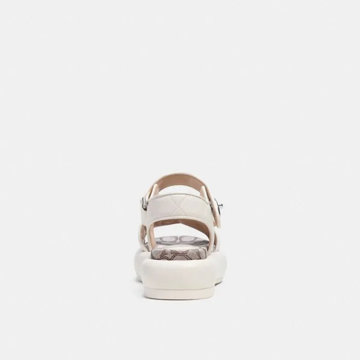 Women Sandals Coach Peyton Sandal With Signature Jacquard Chalk