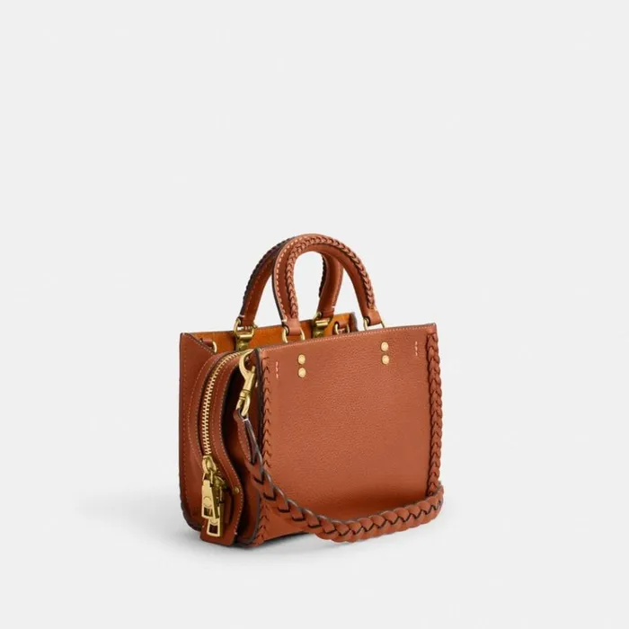 Women Satchels and Top Handles Coach Rogue 20 With Braid Brassburnished Amber