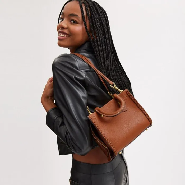 Women Satchels and Top Handles Coach Rogue 20 With Braid Brassburnished Amber