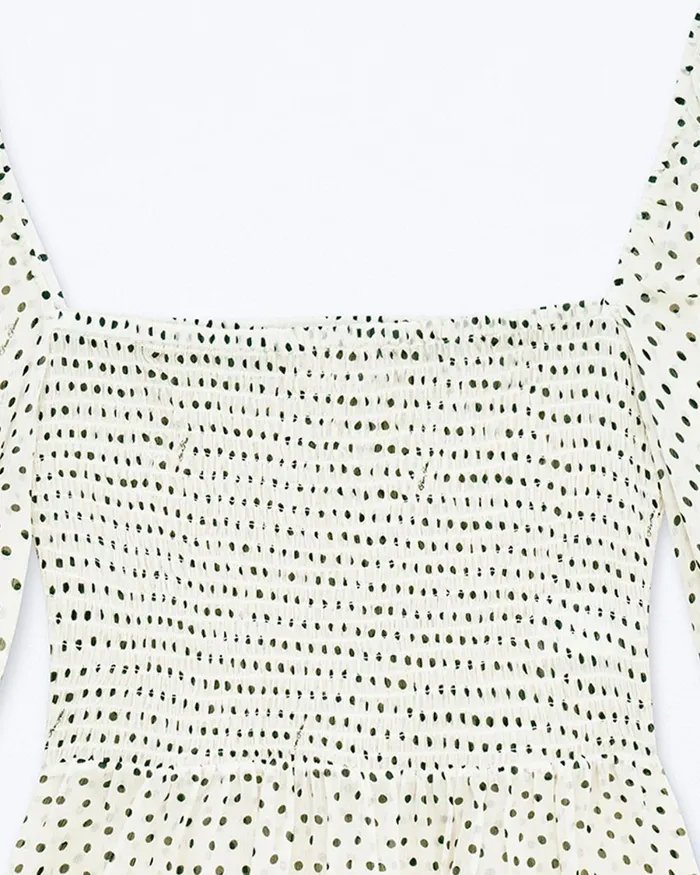 Women Shirts TShirts and Tops From Future Molly Long Sleeve Top Ecru Polka Dots