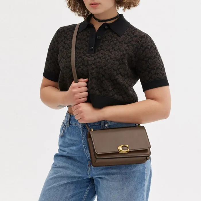 Women Shoulder Bags and Hobos Coach Bandit Shoulder Bag Brassdark Stone
