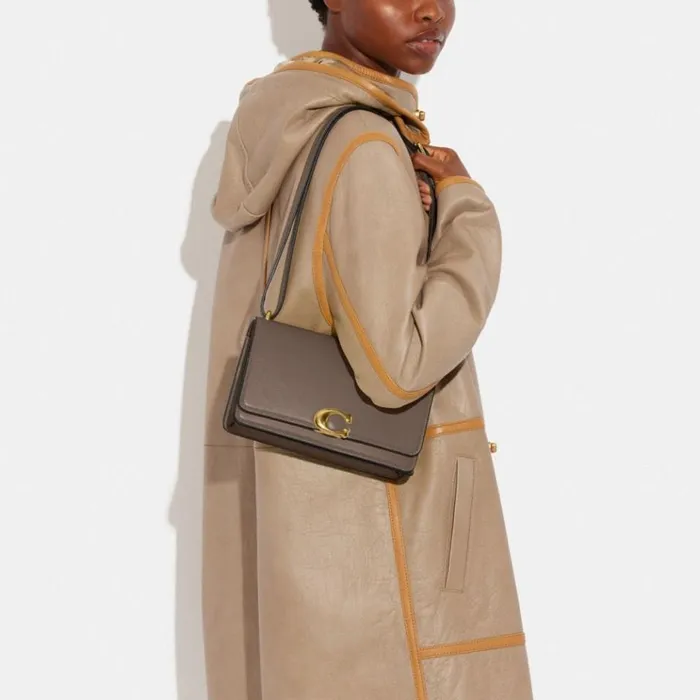 Women Shoulder Bags and Hobos Coach Bandit Shoulder Bag Brassdark Stone