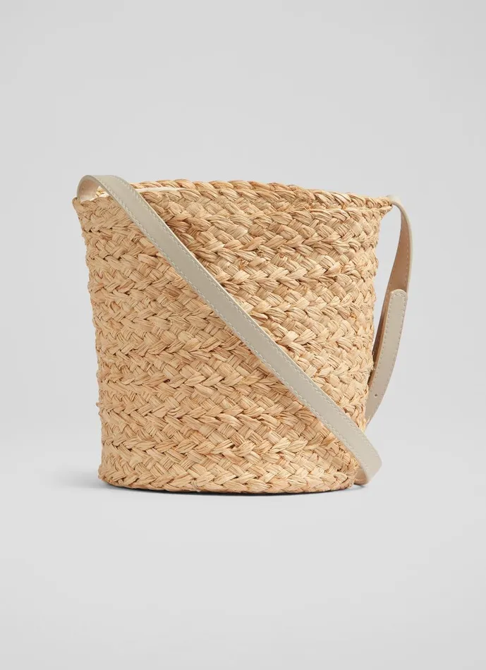 Women Shoulder Bags LKBennett Mandy Natural Raffia Bucket Bag Women Shoulder Bags LKBennett Mandy Natural Raffia Bucket Bag