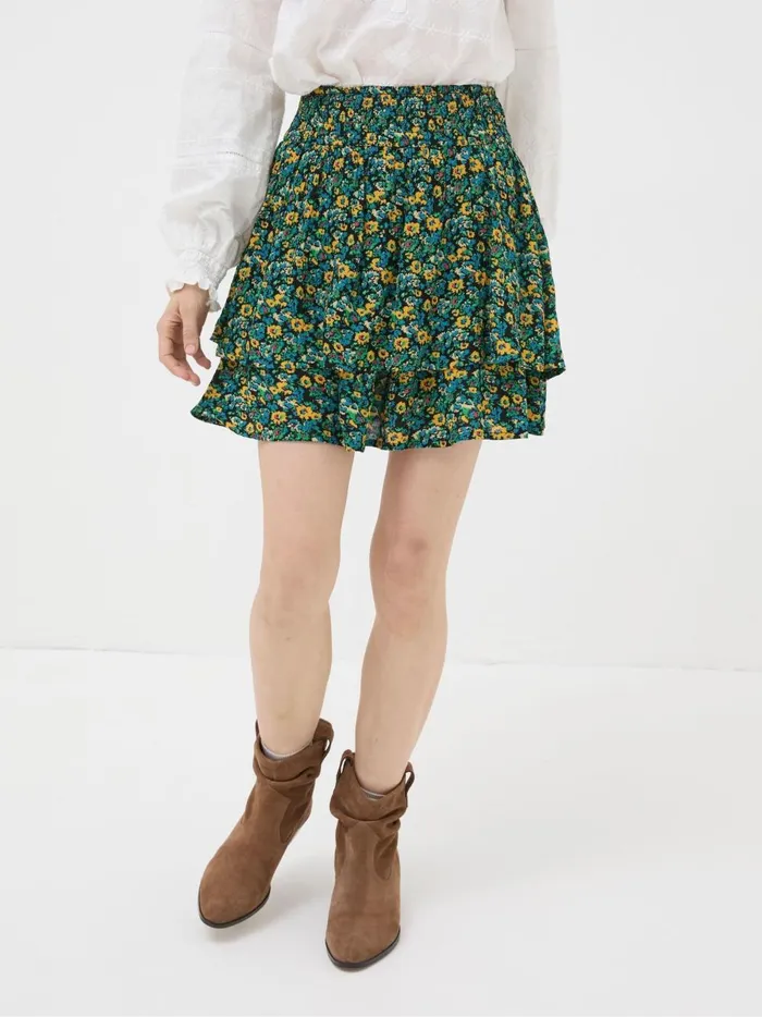 Women Skirts Fat Face Green Spring Floral Skirt