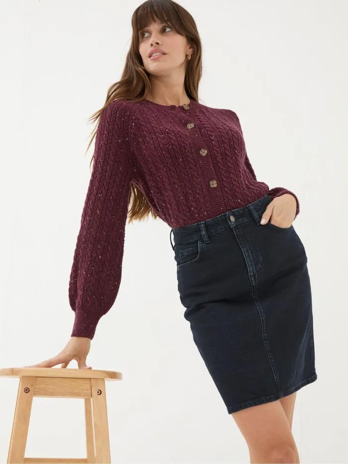 Women Skirts Fat Face Hattie Dark Blue Denim Skirt