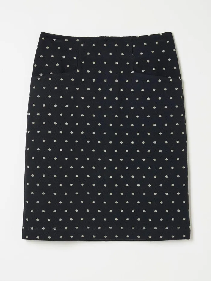 Women Skirts Fat Face Jennie Black Metallic Spot Skirt