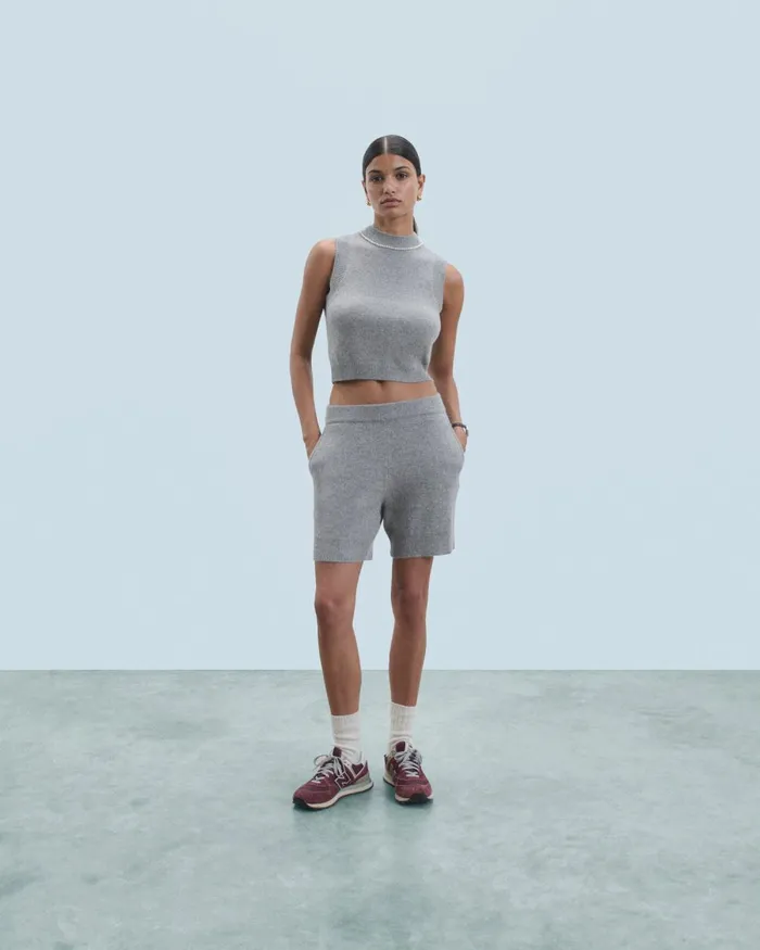 Women Sleeveless Sweaters From Future Sleeveless Sweater With Beads At The Neckline Dark Heather Gray Women Sleeveless Sweaters From Future Sleeveless Sweater With Beads At The Neckline Dark Heather Gray