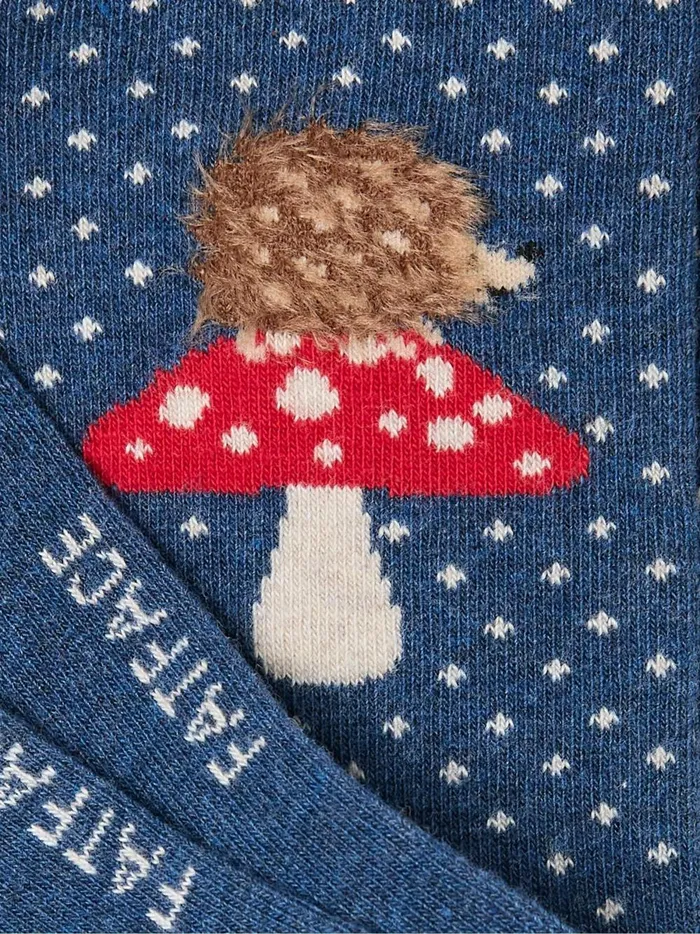Women Socks and Tights Fat Face Blue Fluffy Hedgehog Socks 1 Pack Size 47