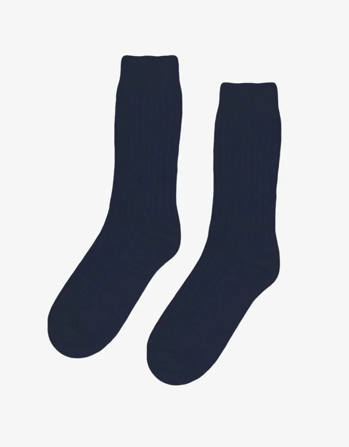 Women Socks Colorful Standard Merino Wool Blend Sock Navy Blue