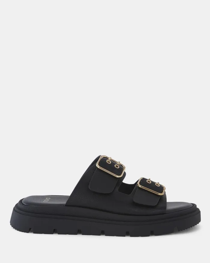 Women STELLAN BLACK Sandals Slides NOVO Shoes